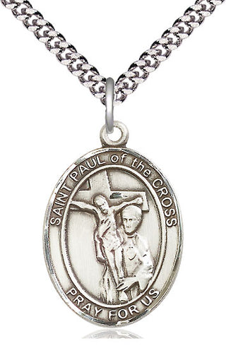 Pewter Saint Paul of the Cross Medal Catholic Jewelry Engraved Catholic Saint Jewelry