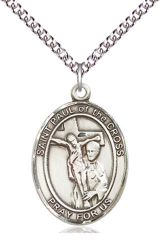 Sterling Silver Saint Paul of the Cross Medal Catholic Jewelry Engraved Catholic Saint Jewelry