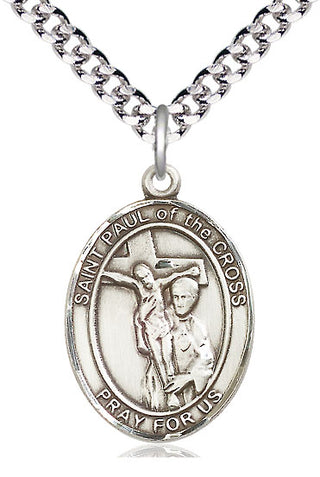 Sterling Silver Saint Paul of the Cross Medal Catholic Jewelry Engraved Catholic Saint Jewelry