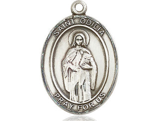 Pewter Saint Odilia Medal Engraved Catholic Saint Jewelry