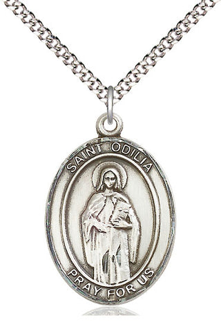 Pewter Saint Odilia Medal Catholic Jewelry Engraved Catholic Saint Jewelry