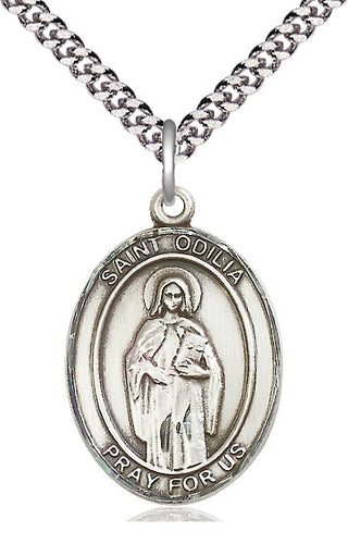 Pewter Saint Odilia Medal Catholic Jewelry Engraved Catholic Saint Jewelry