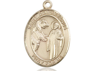 14kt Gold Filled Saint Columbanus Medal Engraved Catholic Saint Jewelry