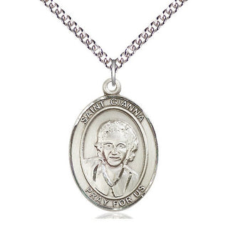 Sterling Silver Saint Gianna Medal Catholic Jewelry Engraved Catholic Saint Jewelry
