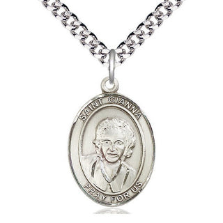 Sterling Silver Saint Gianna Medal Catholic Jewelry Engraved Catholic Saint Jewelry