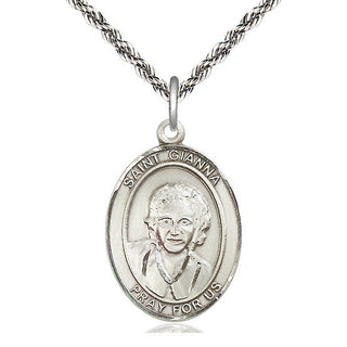 Sterling Silver Saint Gianna Medal Catholic Jewelry Engraved Catholic Saint Jewelry