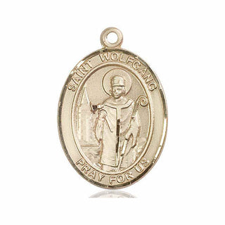 14kt Gold Filled Saint Wolfgang Medal Engraved Catholic Saint Jewelry