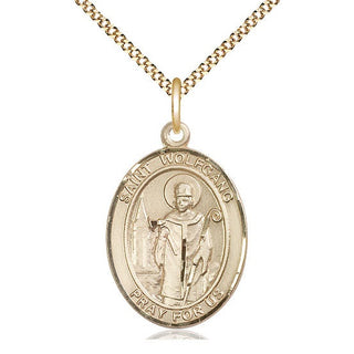 14kt Gold Filled Saint Wolfgang Medal Catholic Jewelry Engraved Catholic Saint Jewelry