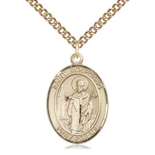 14kt Gold Filled Saint Wolfgang Medal Catholic Jewelry Engraved Catholic Saint Jewelry