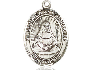 Pewter Saint Edburga of Winchester Medal Engraved Catholic Saint Jewelry