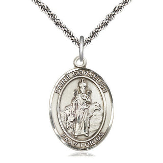 Sterling Silver Saint Cornelius Medal Catholic Jewelry Engraved Catholic Saint Jewelry