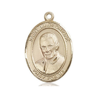 14kt Gold Filled Saint Luigi Orione Medal Engraved Catholic Saint Jewelry