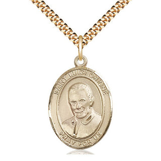 14kt Gold Filled Saint Luigi Orione Medal Catholic Jewelry Engraved Catholic Saint Jewelry
