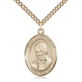 14kt Gold Filled Saint Luigi Orione Medal Catholic Jewelry Engraved Catholic Saint Jewelry