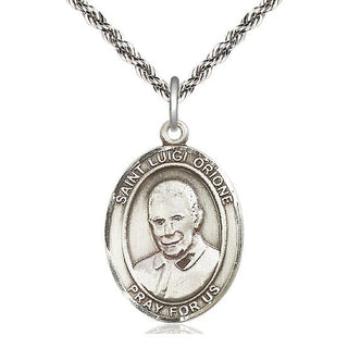 Sterling Silver Saint Luigi Orione Medal Catholic Jewelry Engraved Catholic Saint Jewelry