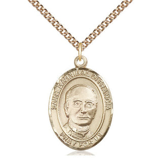 14kt Gold Saint Hannibal Medal Engraved Catholic Saint Jewelry