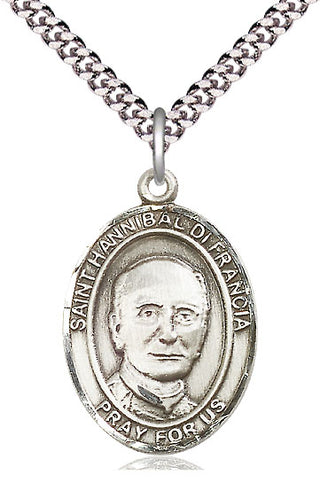 Pewter Saint Hannibal Medal Catholic Jewelry Engraved Catholic Saint Jewelry