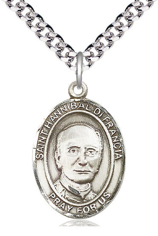 Pewter Saint Hannibal Medal Catholic Jewelry Engraved Catholic Saint Jewelry