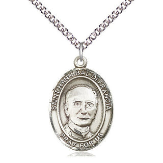 Sterling Silver Saint Hannibal Medal Catholic Jewelry Engraved Catholic Saint Jewelry
