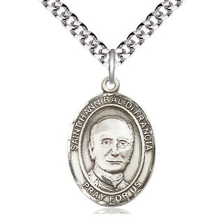 Sterling Silver Saint Hannibal Medal Catholic Jewelry Engraved Catholic Saint Jewelry