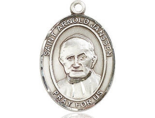 Pewter Saint Arnold Janssen Medal Engraved Catholic Saint Jewelry