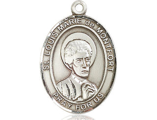 Pewter Saint Louis Marie de Montfort Medal Engraved Catholic Saint Jewelry