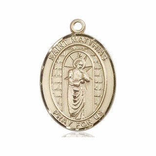 14kt Gold Filled Saint Matthias the Apostle Medal Engraved Catholic Saint Jewelry