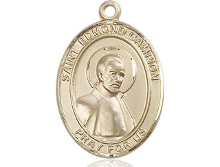 14kt Gold Filled Saint Edmund Campion Medal Engraved Catholic Saint Jewelry