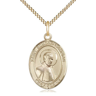 14kt Gold Filled Saint Edmund Campion Medal Catholic Jewelry Engraved Catholic Saint Jewelry
