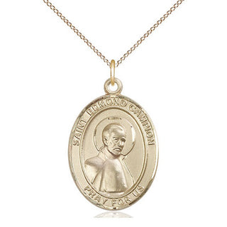 14kt Gold Saint Edmund Campion Medal Engraved Catholic Saint Jewelry