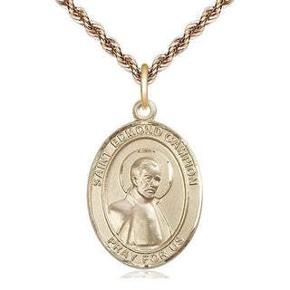 14kt Gold Saint Edmund Campion Medal Engraved Catholic Saint Jewelry