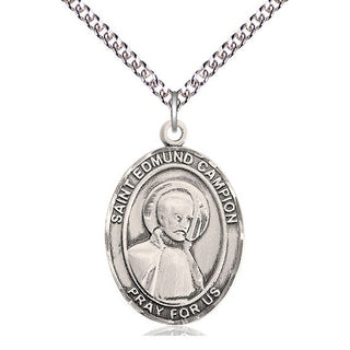 Sterling Silver Saint Edmund Campion Medal Catholic Jewelry Engraved Catholic Saint Jewelry