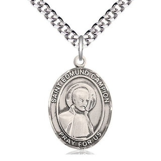 Sterling Silver Saint Edmund Campion Medal Catholic Jewelry Engraved Catholic Saint Jewelry