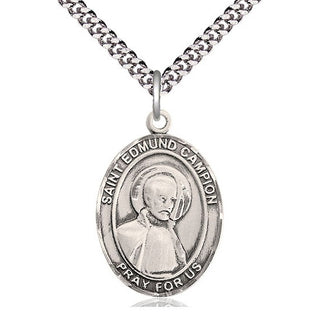 Sterling Silver Saint Edmund Campion Medal Catholic Jewelry Engraved Catholic Saint Jewelry