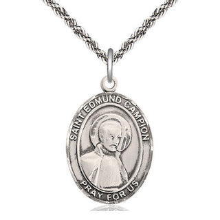 Sterling Silver Saint Edmund Campion Medal Catholic Jewelry Engraved Catholic Saint Jewelry