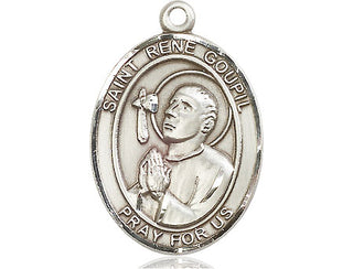Pewter Saint Rene Goupil Medal Engraved Catholic Saint Jewelry