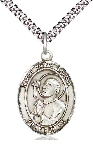 Pewter Saint Rene Goupil Medal Catholic Jewelry Engraved Catholic Saint Jewelry