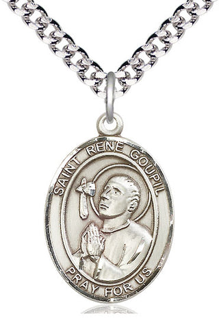 Sterling Silver Saint Rene Goupil Medal Catholic Jewelry Engraved Catholic Saint Jewelry