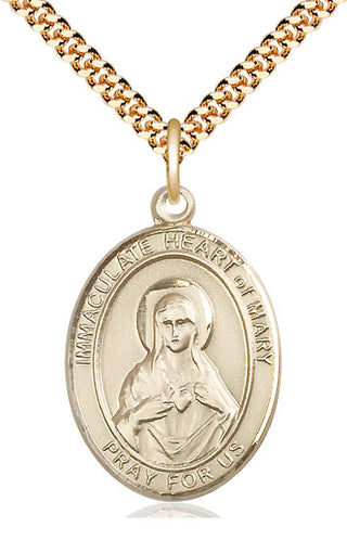 14kt Gold Filled Immaculate Heart of Mary Medal Catholic Jewelry Engraved Catholic Saint Jewelry