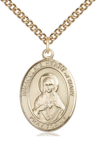 14kt Gold Filled Immaculate Heart of Mary Medal Catholic Jewelry Engraved Catholic Saint Jewelry