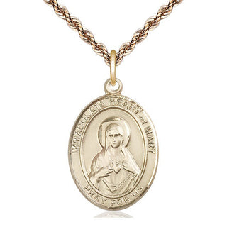 14kt Gold Filled Immaculate Heart of Mary Medal Catholic Jewelry Engraved Catholic Saint Jewelry