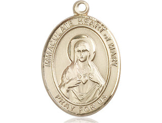 14kt Gold Immaculate Heart of Mary Medal Engraved Catholic Saint Jewelry