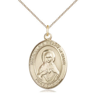 14kt Gold Immaculate Heart of Mary Medal Engraved Catholic Saint Jewelry