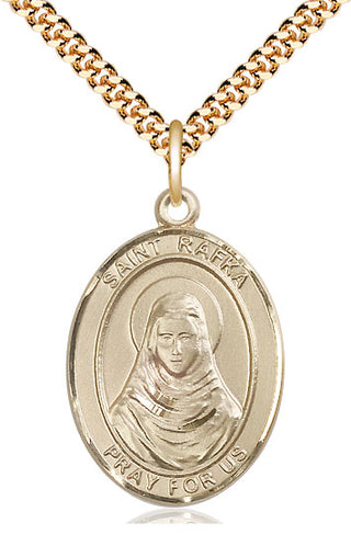 14kt Gold Filled Saint Rafka Medal Catholic Jewelry Engraved Catholic Saint Jewelry