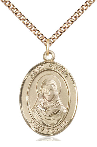 14kt Gold Filled Saint Rafka Medal Catholic Jewelry Engraved Catholic Saint Jewelry