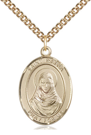 14kt Gold Filled Saint Rafka Medal Catholic Jewelry Engraved Catholic Saint Jewelry