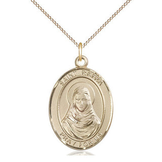 14kt Gold Saint Rafka Medal Engraved Catholic Saint Jewelry