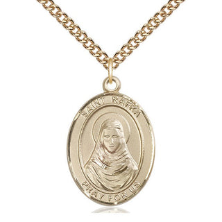 14kt Gold Saint Rafka Medal Engraved Catholic Saint Jewelry