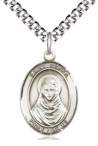 Pewter Saint Rafka Medal Catholic Jewelry Engraved Catholic Saint Jewelry