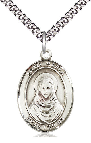 Pewter Saint Rafka Medal Catholic Jewelry Engraved Catholic Saint Jewelry